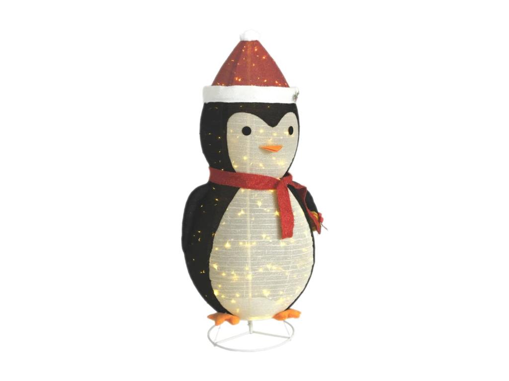 Pingüino de Navidad decorativo con LED tela lujosa 180 cm