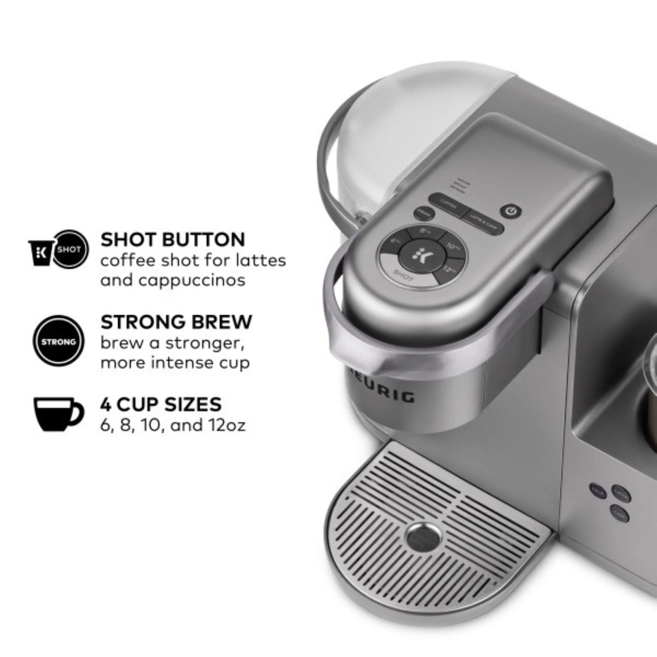 Keurig K-Cafe Single Serve K-Cup Coffee Maker, Latte Maker and Cappuccino Maker, Dark Charcoal