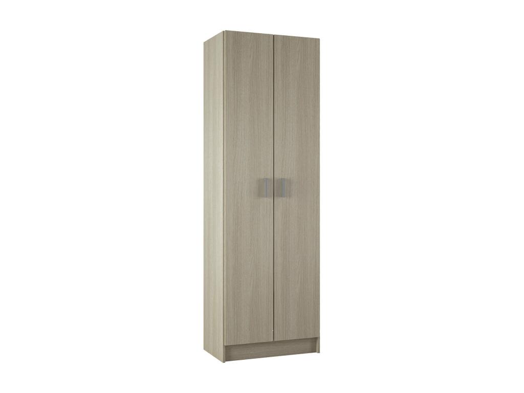 Armario multifunción Cozovis - Armario auxiliar de 2 puertas - Zapatero con 3 baldas - Zapatero alto moderno - 59x37h180 cm - Roble