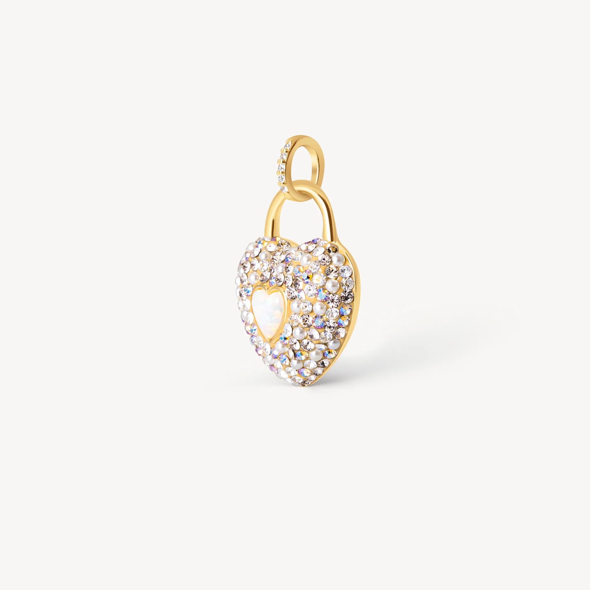 Sea Salt Sparkle Heart Charm