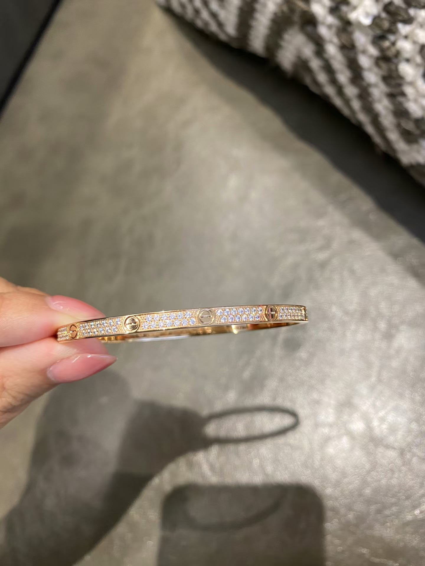 Cartier Diamond Paved LOVE Bracelet Bangle - Original Replica Club