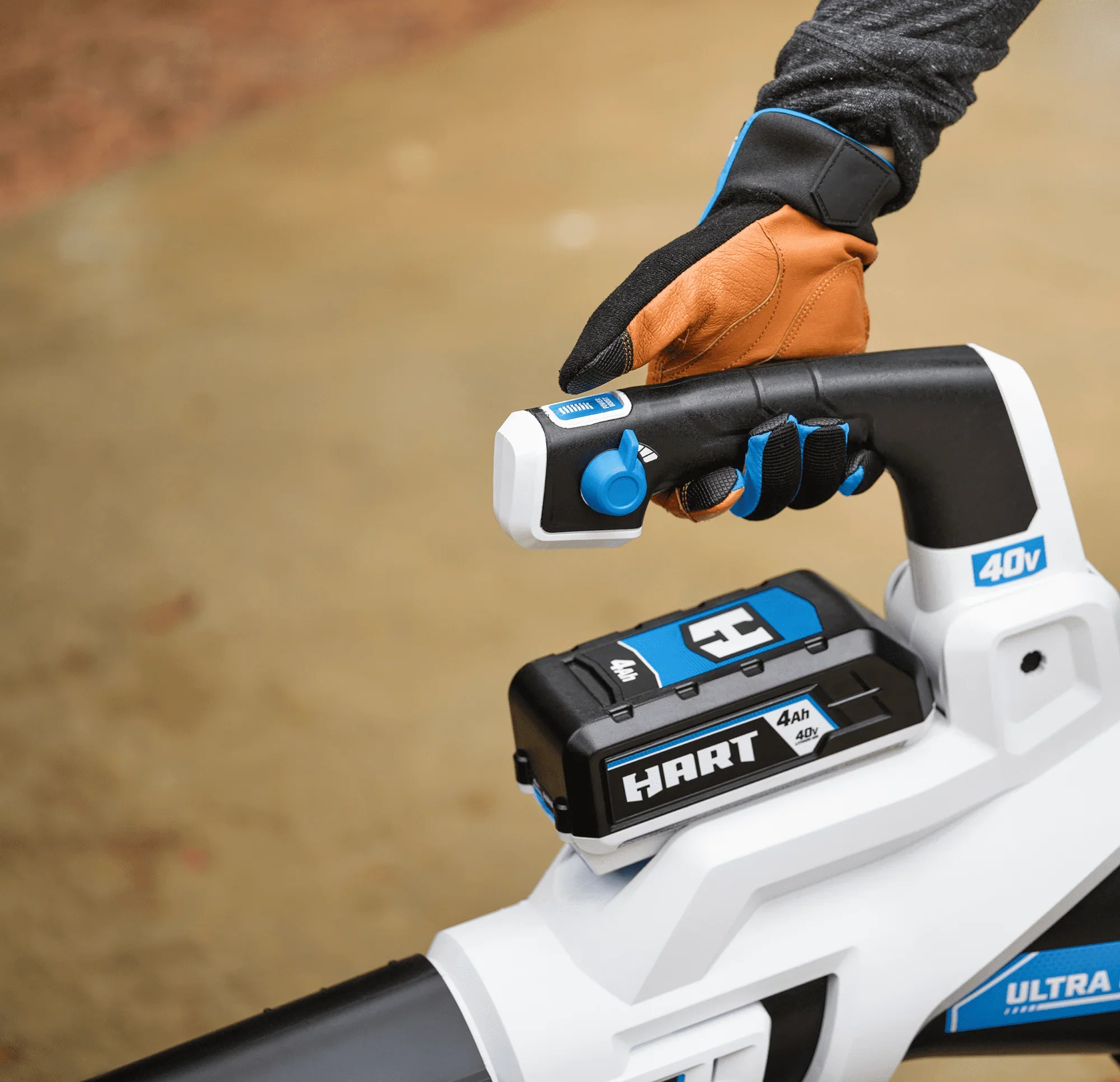 HART 40-Volt Cordless SUPERCHARGE Brushless 650 CFM Blower (1) 5.0 Ah Lithium Ion Battery