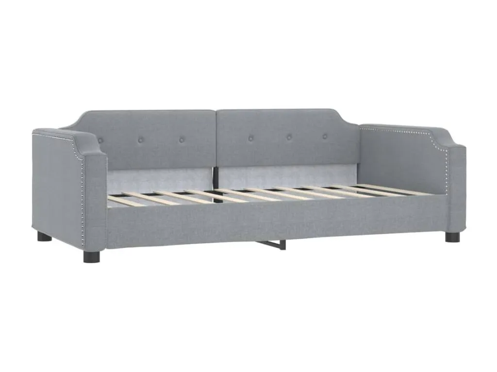 Sofá cama gris claro tejido 90x190 cm