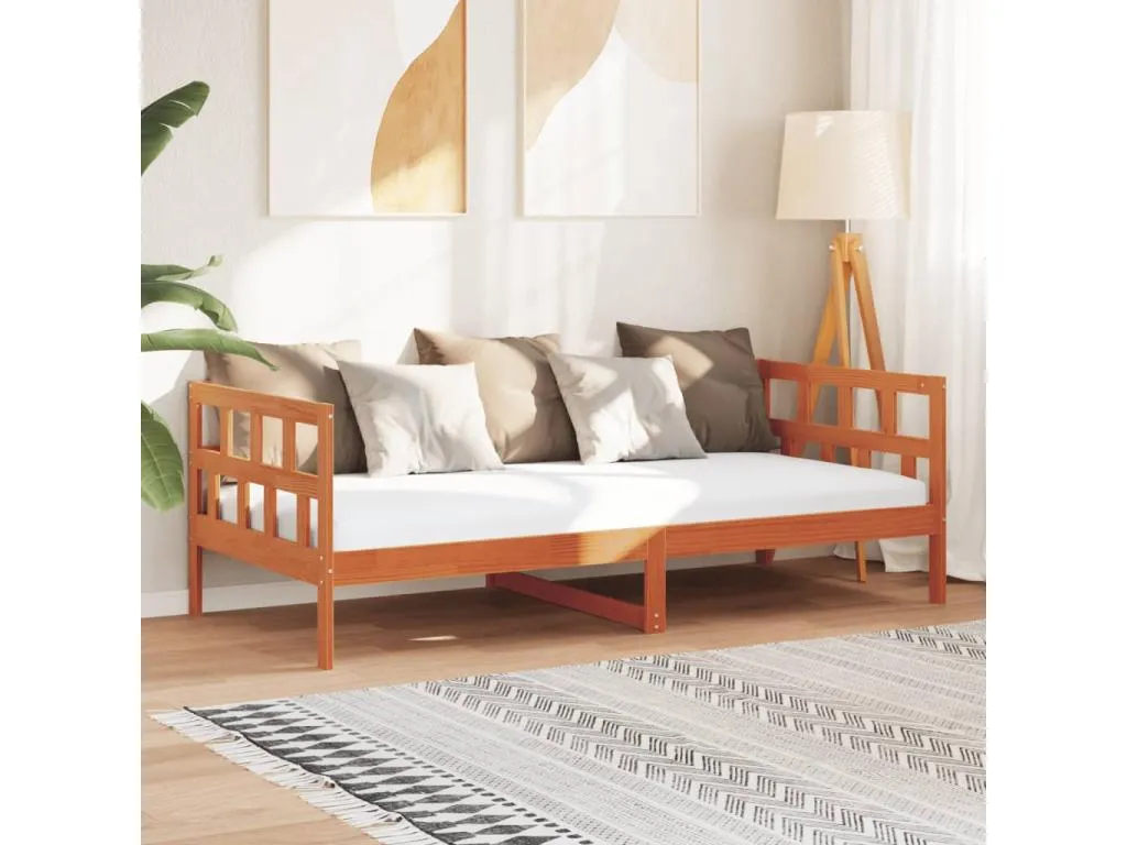 Sofá cama sin colchón Decoesp maciza Decoesp marrón cera 80x200 cm ZLZM98394