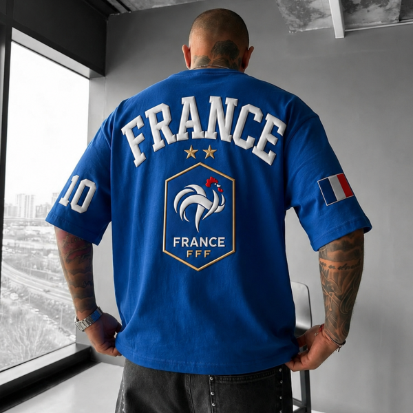 Sporty Football Jersey Number 10 Printed Unisex Oversized T-shirt