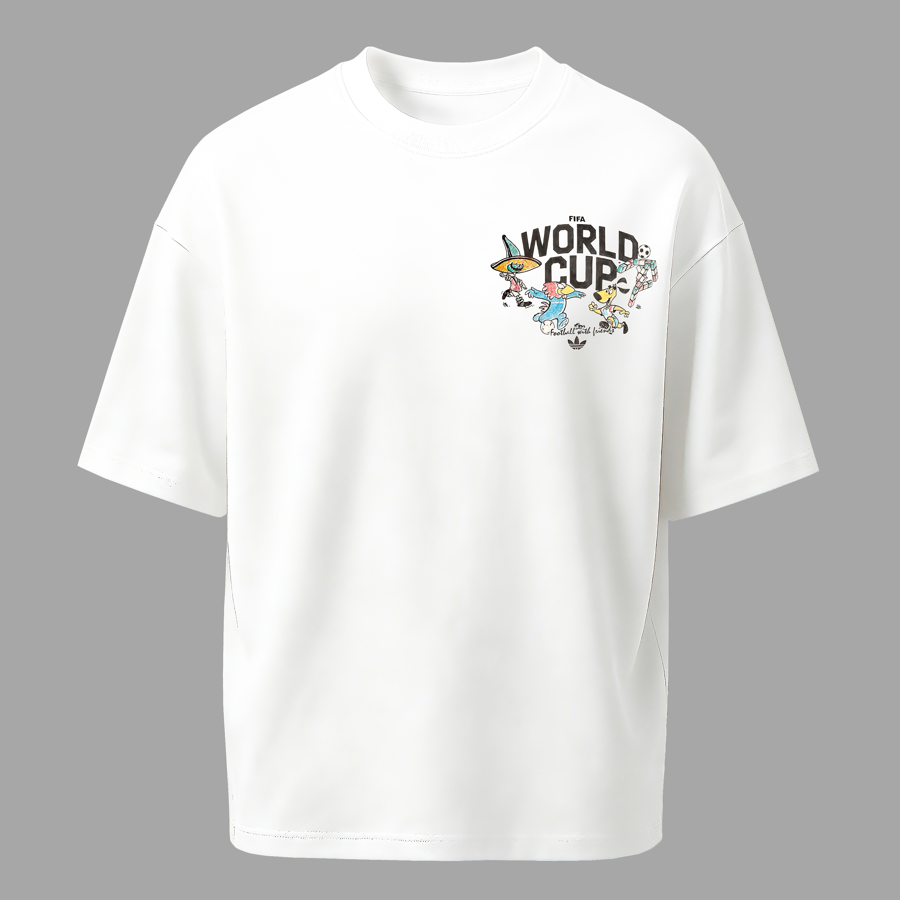 Past Mascot Graffiti Printed Oversized Unisex T-shirt