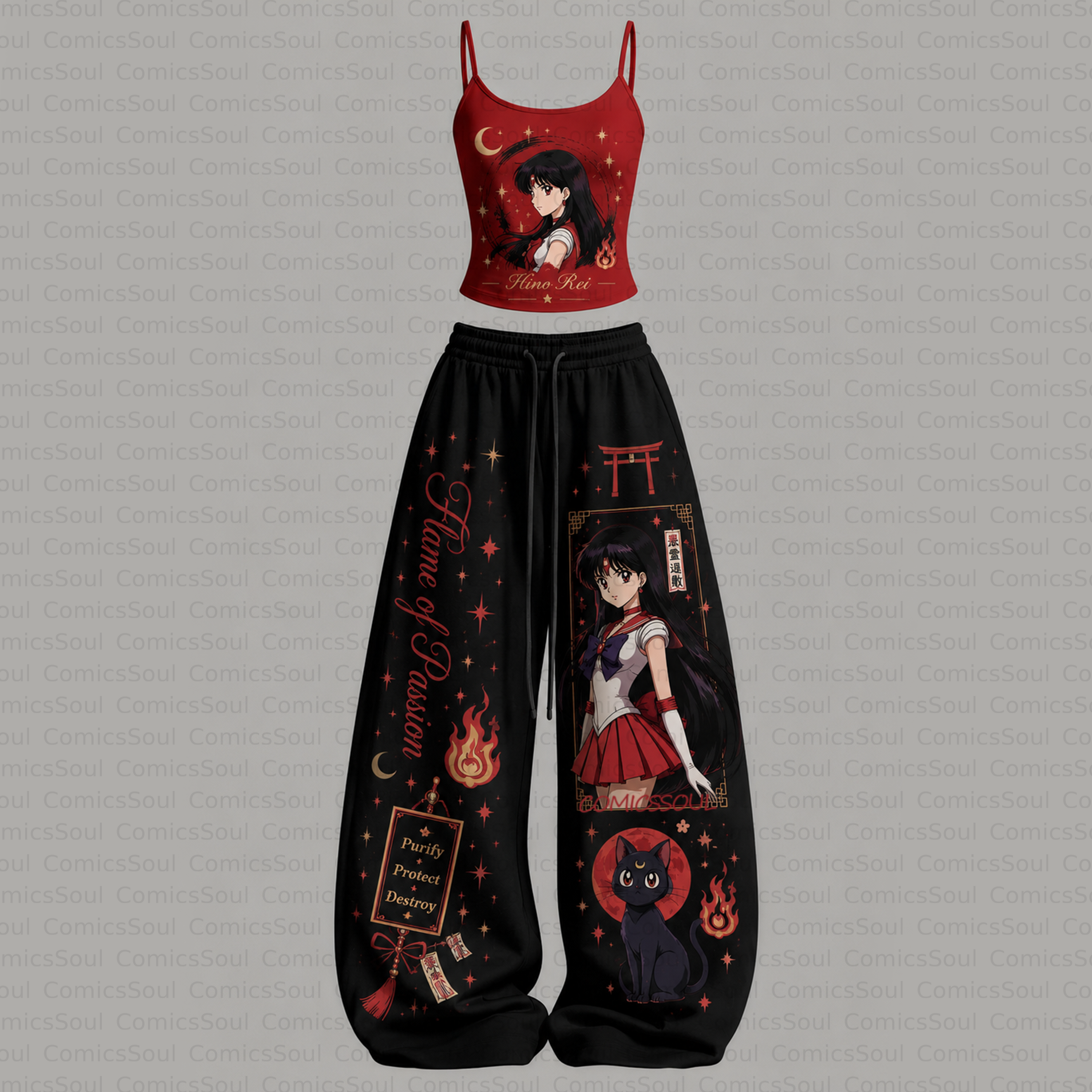 Sailor Moon Top & Elasticated Trousers Two-Piece Set