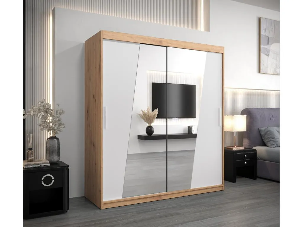 Armario Rhomb de puertas correderas 200/180/62 2 puertas (artisan/blanco) 12641WQYY