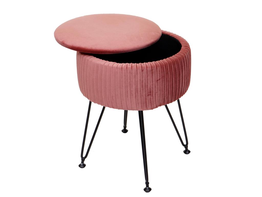 Taburete Mubdelu-K47, rosa, estructura negra
