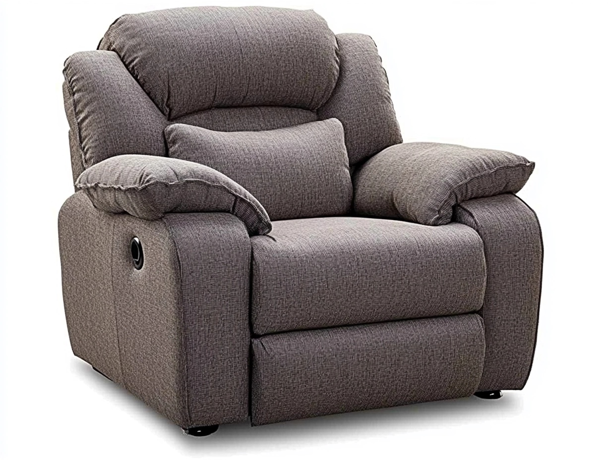 Sillón Reclinable Tapizado en Tela con Reposapiés Manual