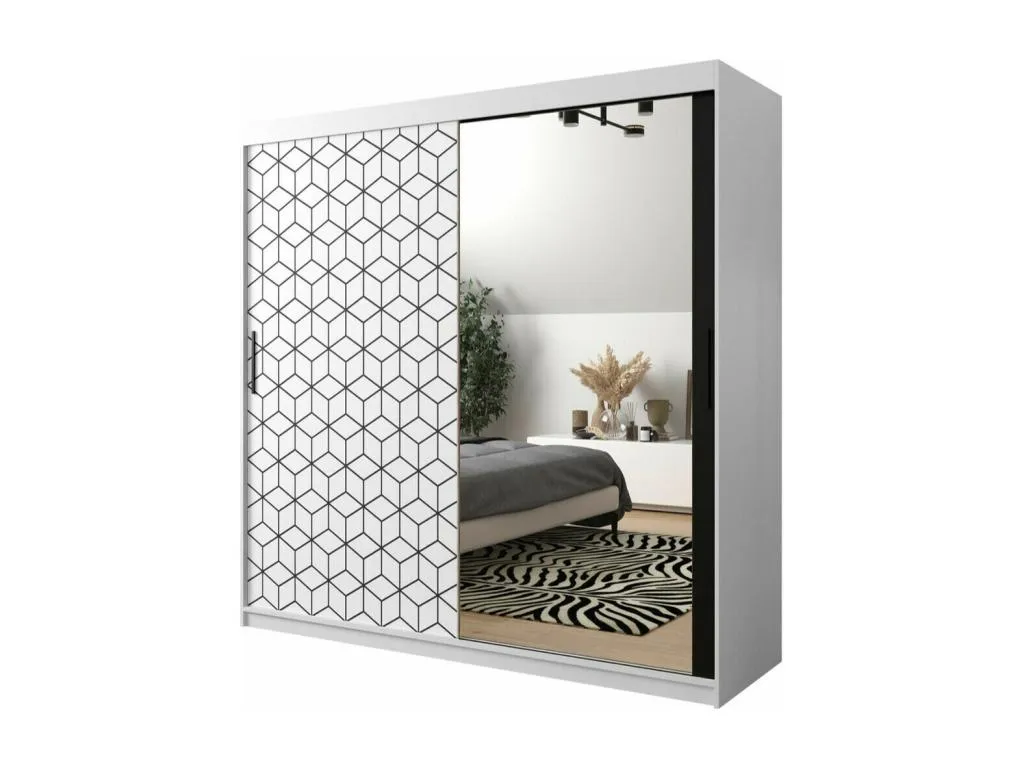 Armario Vivircalido 290 Negro | Blanco 200x200x62cm Puertas de armario - Correderas opfq88798
