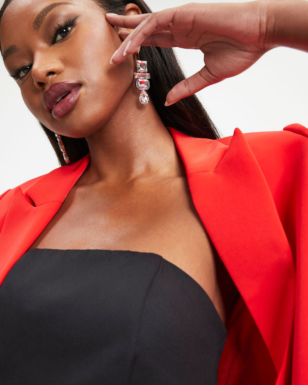 Standards Pocketed Blazer - Tomato Red - Se7enfashion