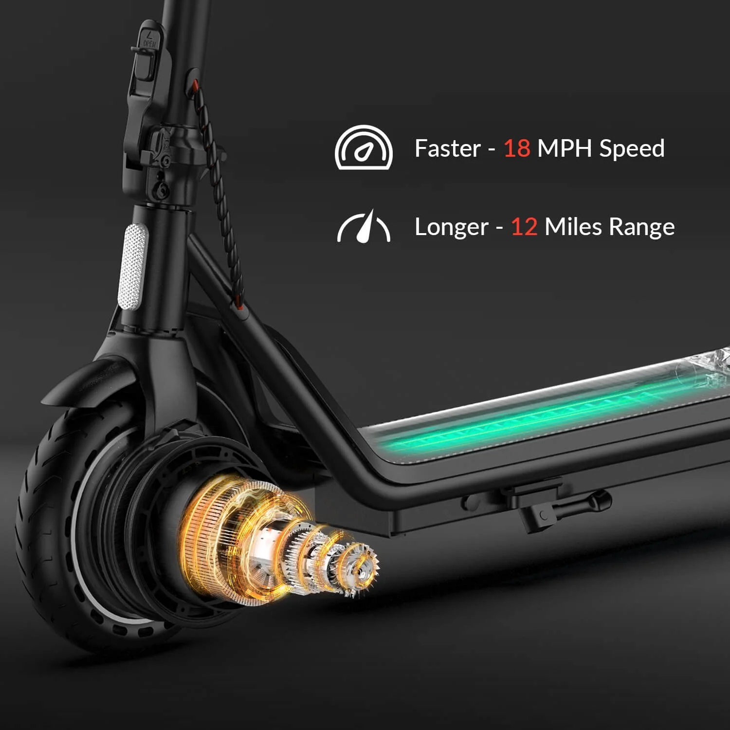 5TH WHEEL W16S 300W Electric Scooter with Turn Signal, 8.5” Solid Tires, 18mph & 12Miles Range, Folding Commuting E-Scooter for Adults with APP Control - Image 6