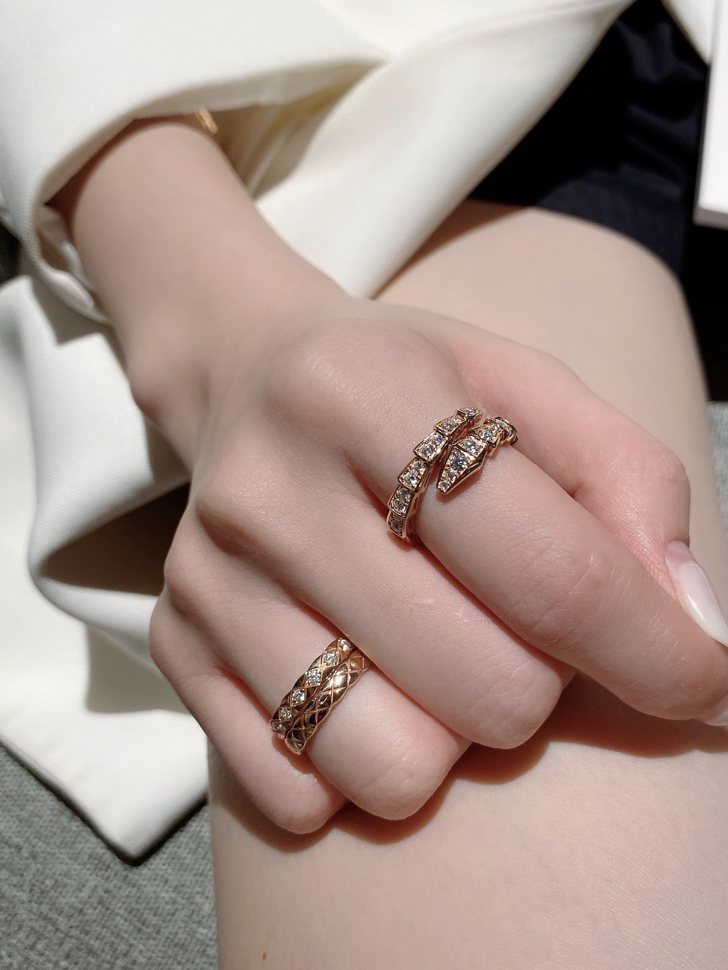 Bvlgari Full Diamond Serpenti Viper Ring - Original Replica Club
