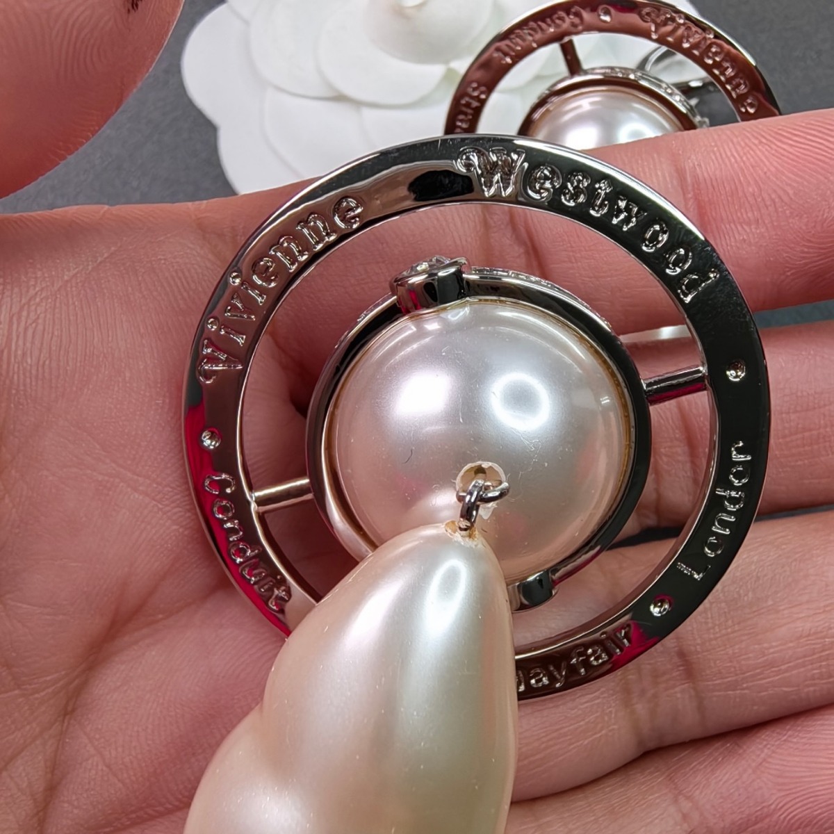 Vivienne Westwood Exaggerated Large Baroque Pearl Earrings - Original Replica Club