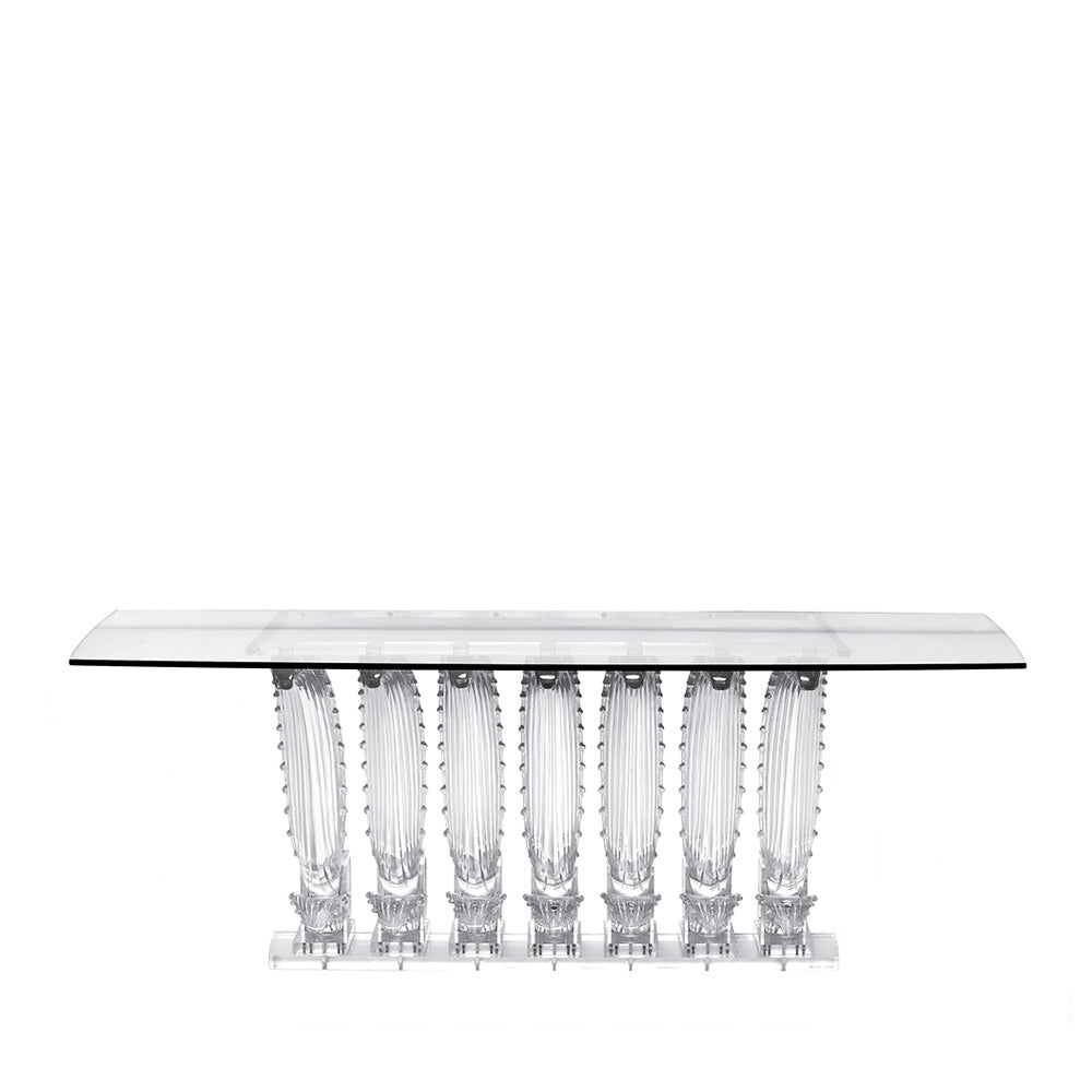 TABLE CONSOLE CACTUS - CONSOLE RECTANGULAIRE, CRISTAL INCOLORE
