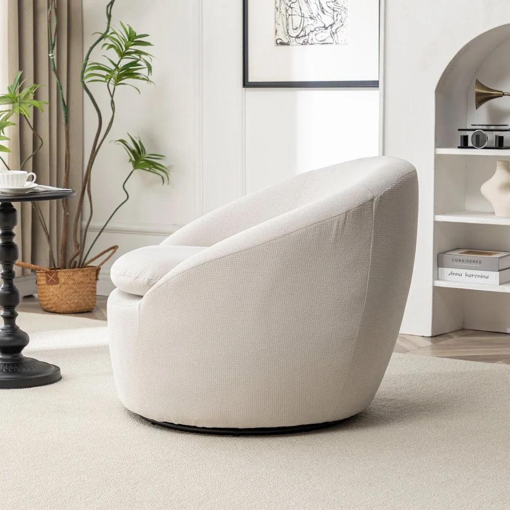 Roundhill Furniture Winnie Modern Barrel Chair, 360- Swivel - Image 14