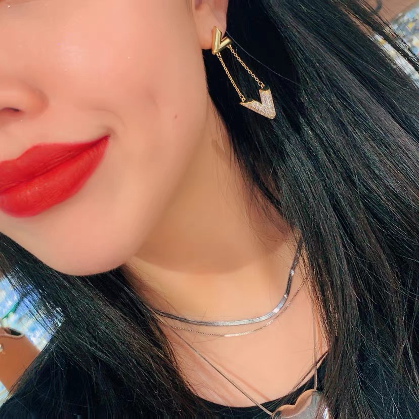 Louis Vuitton Mixed Metal Color Long Dangle Earrings - Original Replica Club