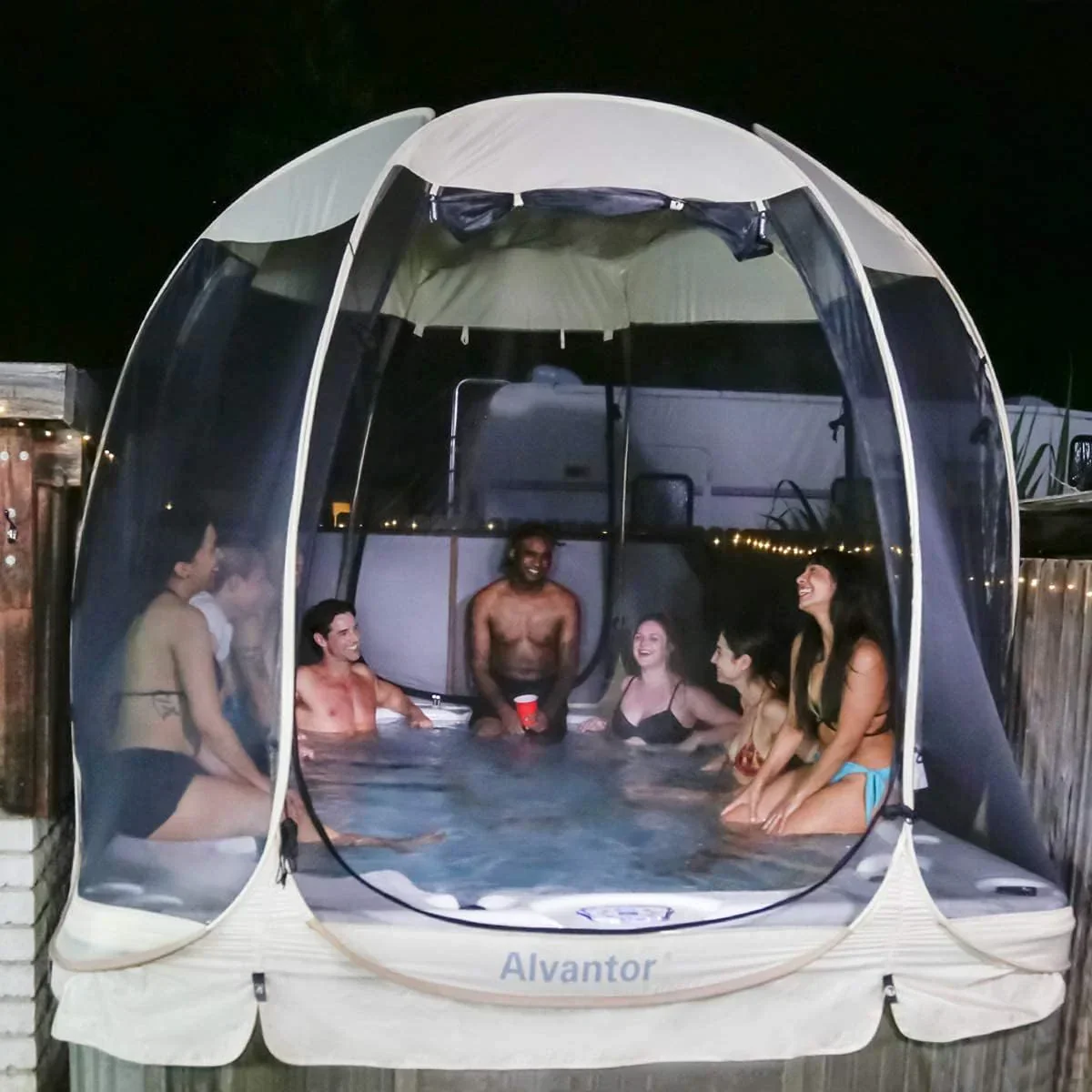 Screen gazebo sleeps 6-10-15 people Igloo-style canopy tent mosquito net on the sides Perfect