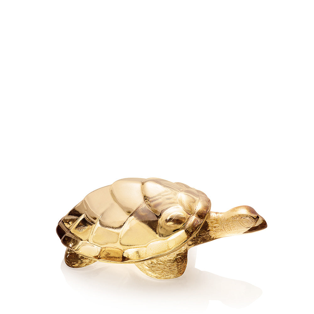 SCULPTURE TORTUE CAROLINE - CRISTAL LUSTRÉ OR