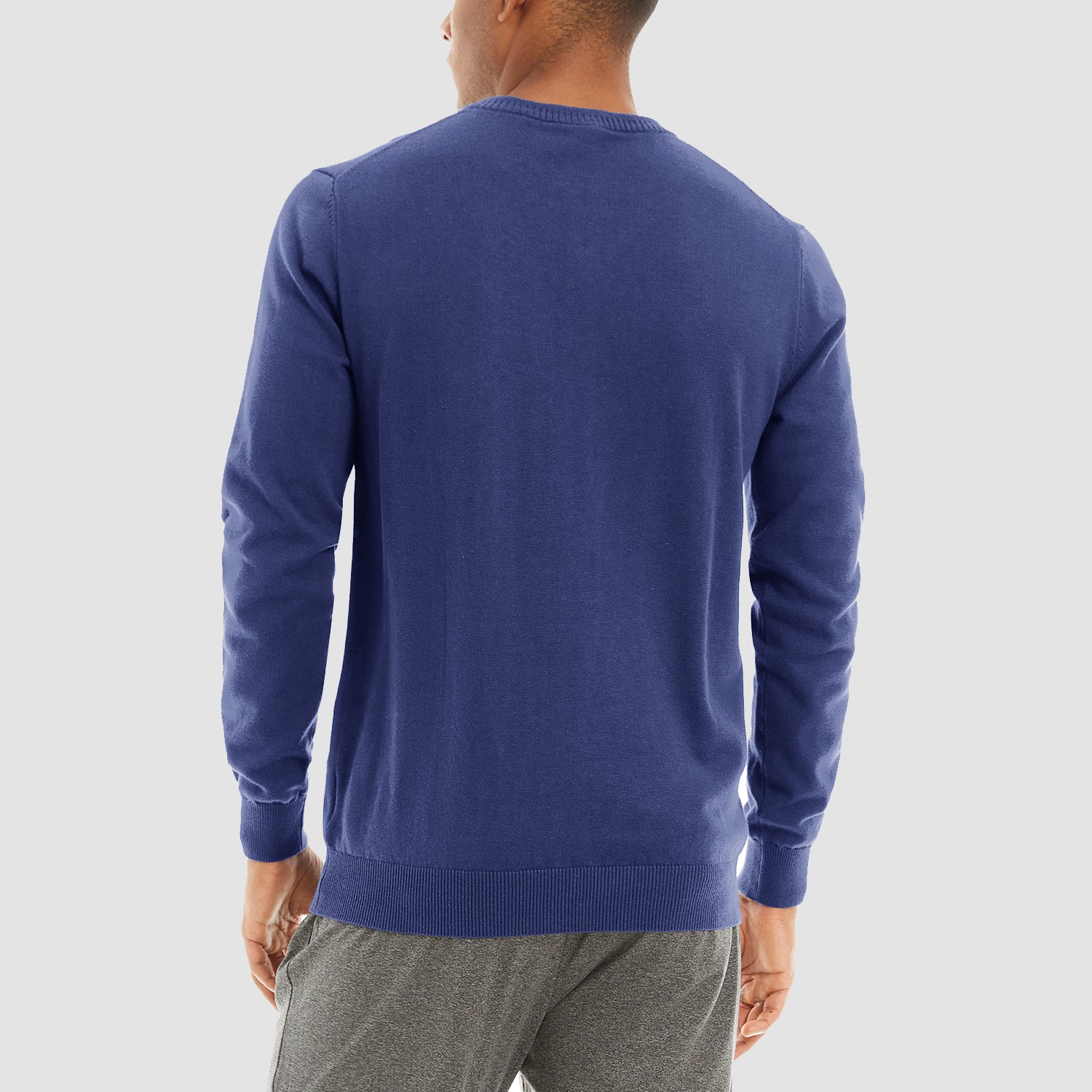 Men's Pullover Sweaters V-Neck Long Sleeve Cotton Sweatshirt
