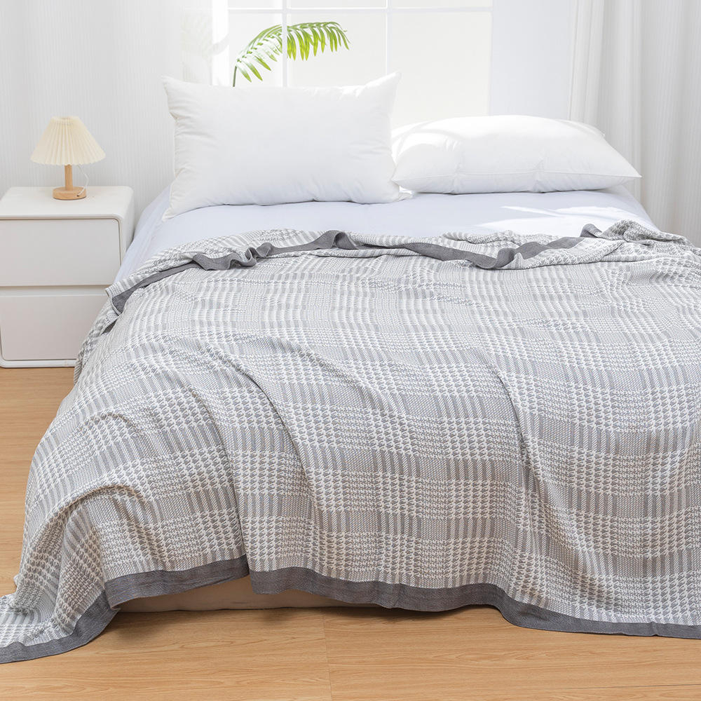 Multi Layer Bamboo Cotton Muslin Blanket Soft Hypoallergenic Lightweight Summer Air Conditioning Sofa Throw