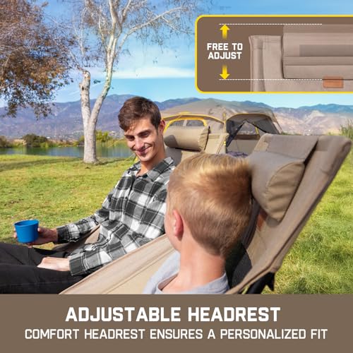 FanttikOutdoor Zeta L8 Max Camping Chair, Portable & Lightweight, Multi-Angle Adjustable, Supports up to 250 lbs, Comfort-Driven Design, High Strength Camping Chair for Travel, Hiking, Fishing (Brown)