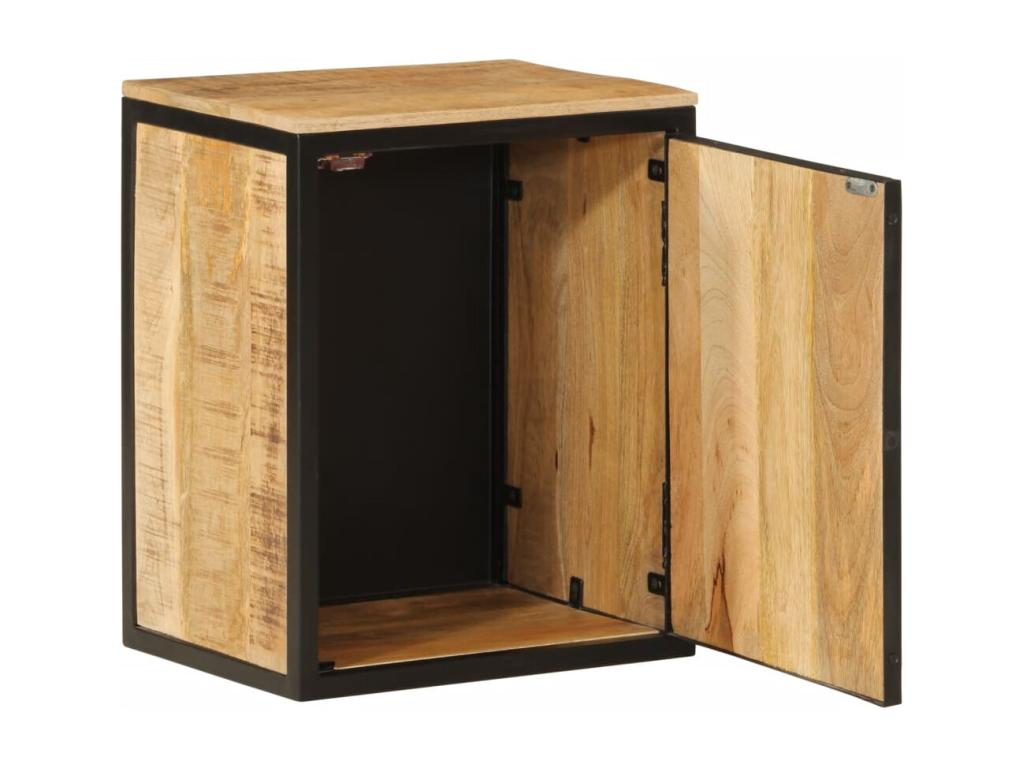 Mueble de baño madera maciza de mango y hierro 40x30x50 cm