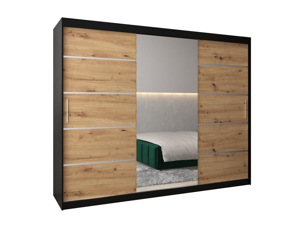 ARMARIO Decocasaes 2 DE PUERTAS CORREDERAS 200/250/62 3 puertas (negro/artisan) 56365dndh