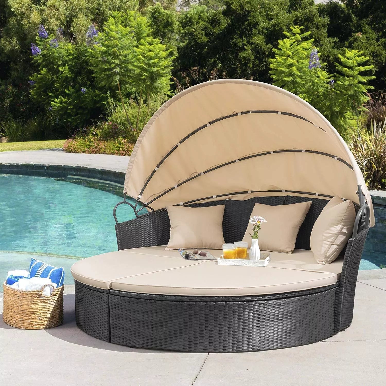 WAYFAIR 66'' Wide Outdoor Wicker Patio Daybed With Cushions