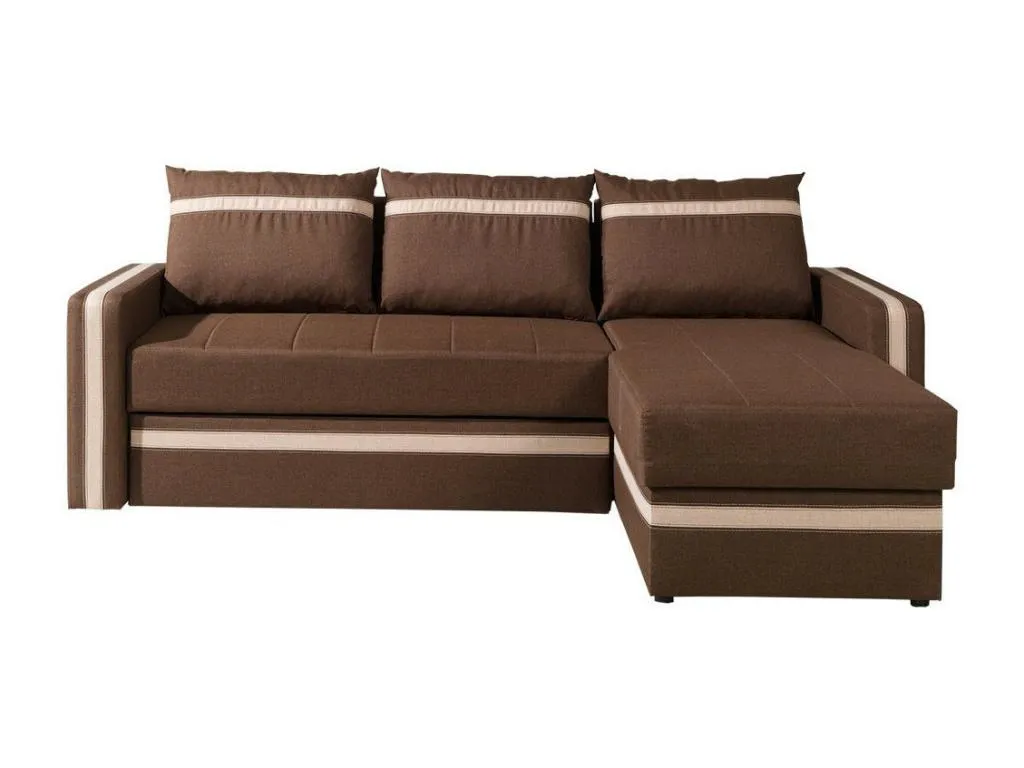Sofá rinconero Alkihogares 166 Marrón Función de descanso Caja de ropa de cama 234cm