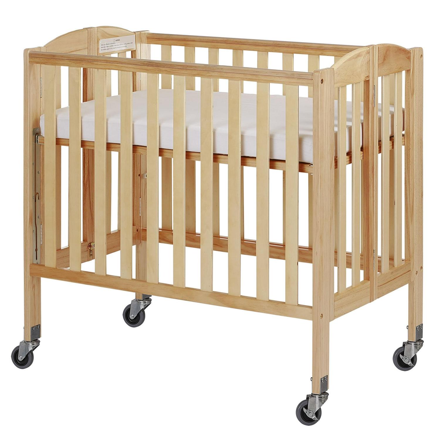 Dream On Me Birch 3-in-1 Folding Portable Mini Crib. Natural - Image 5