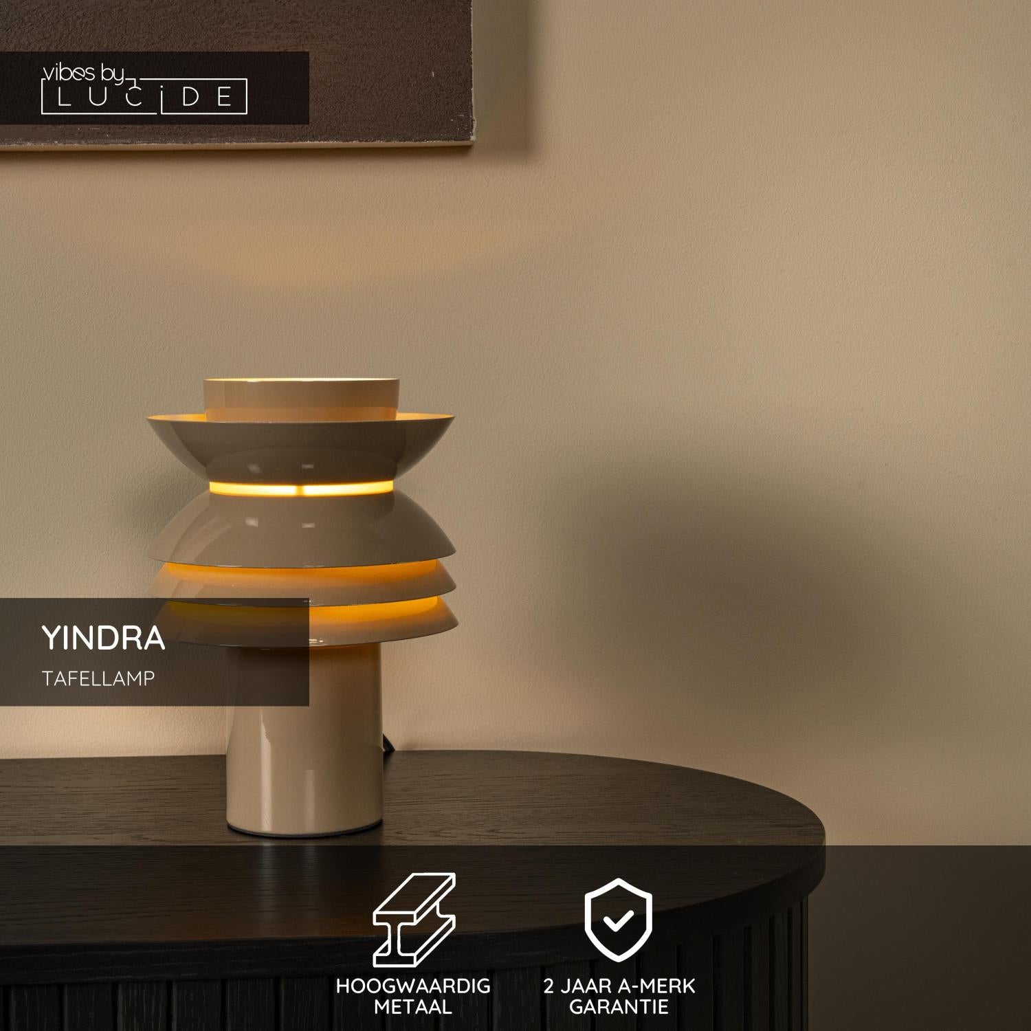 Lucide YINDRA Tafellamp - Taupe