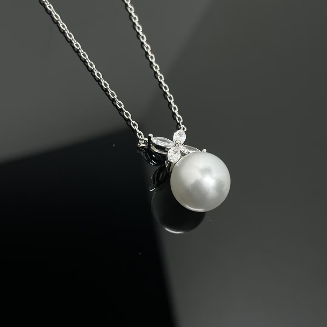 Tiffany Victoria Pearl and Diamond Pendant Necklace - Original Replica Club