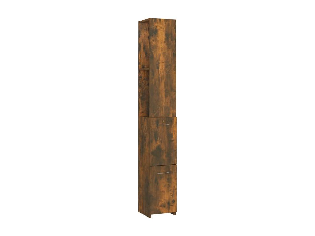 Armario baño madera contrachapada roble ahumado 25x26,5x170 cm