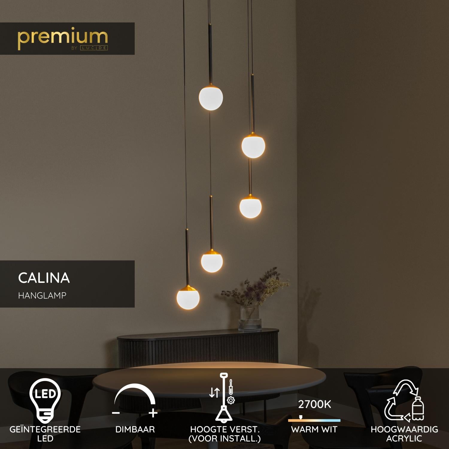 Lucide Premium CALINA Hanglamp - Zwart