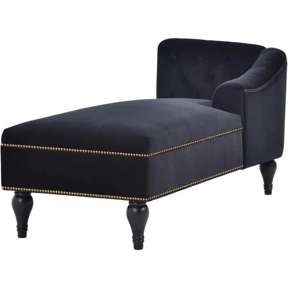 THINK 30,Velvet Chaise Lounge with Rolled Arm, 58” Upholstered Sofa Lounge Chair for Living Room Bedroom - Image 9
