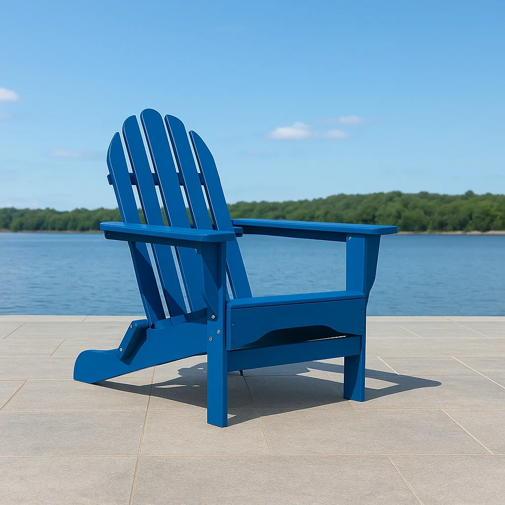 Silla Adirondack,azul,plástico,para exterior,69x63x89 cm