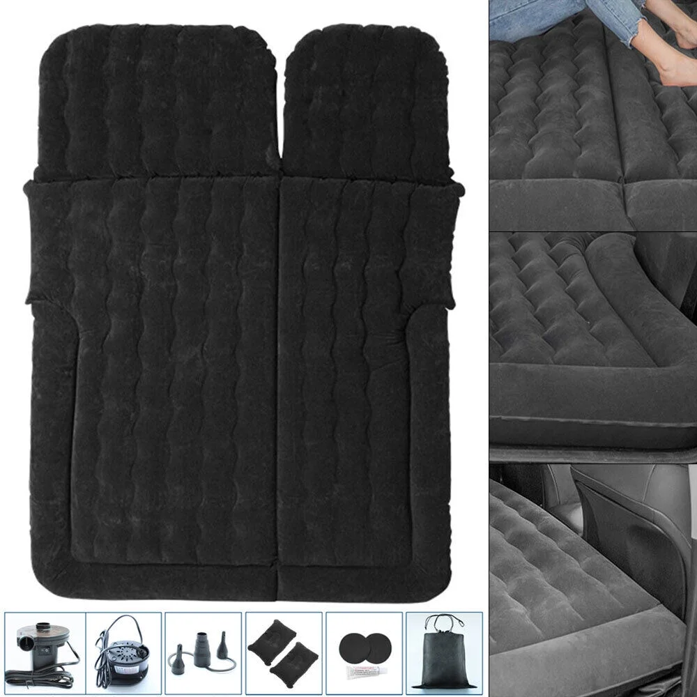 Auto Car Air Mattress Travel Bed PVC Flocking Inflatable Camping Bed with 2 Pillows - Image 5
