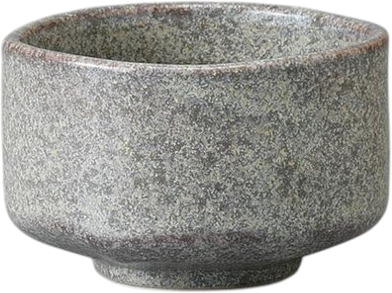 Ceramic Matcha Tea Bowl Authentic Japanese Tea Ceremony Pottery, Mino Ware Made in Japan (Marble Grey)
