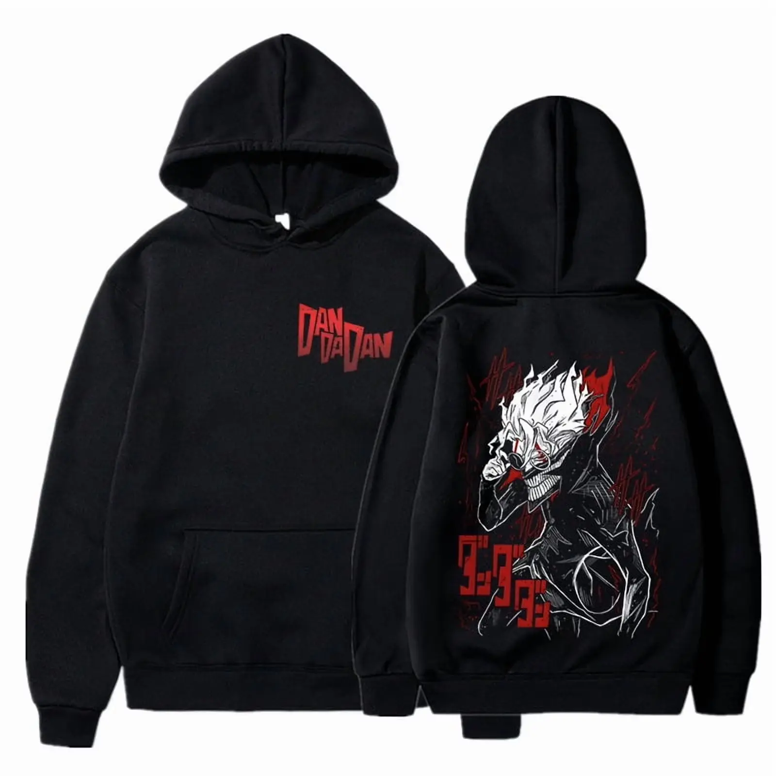 Men's Cotton Oversized Long-Sleeve Pullover Hoodie Sweatshirt - Unisex Dandadan Anime Manga Print TeeThreads Sustain the Scene with Custom Apparel