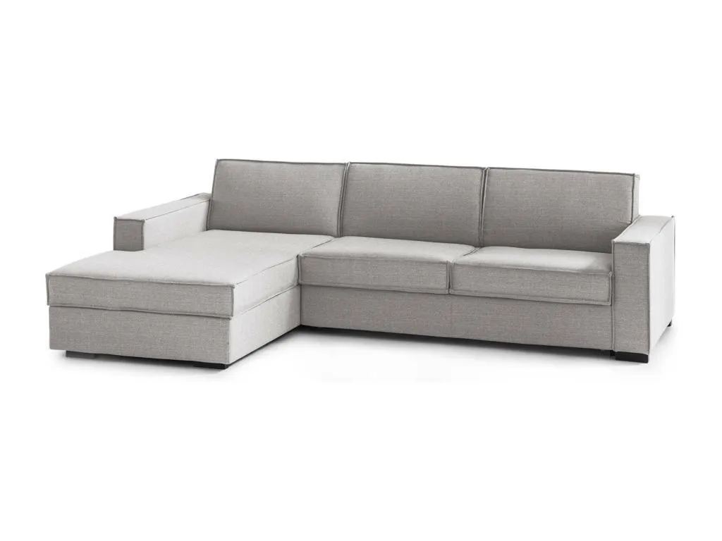Sofa cama Mobtrendy Sofá de esquina Made in Italy Sofá con apertura giratoria Península contenedor izquierda con reposabrazos delgados hbxc72874