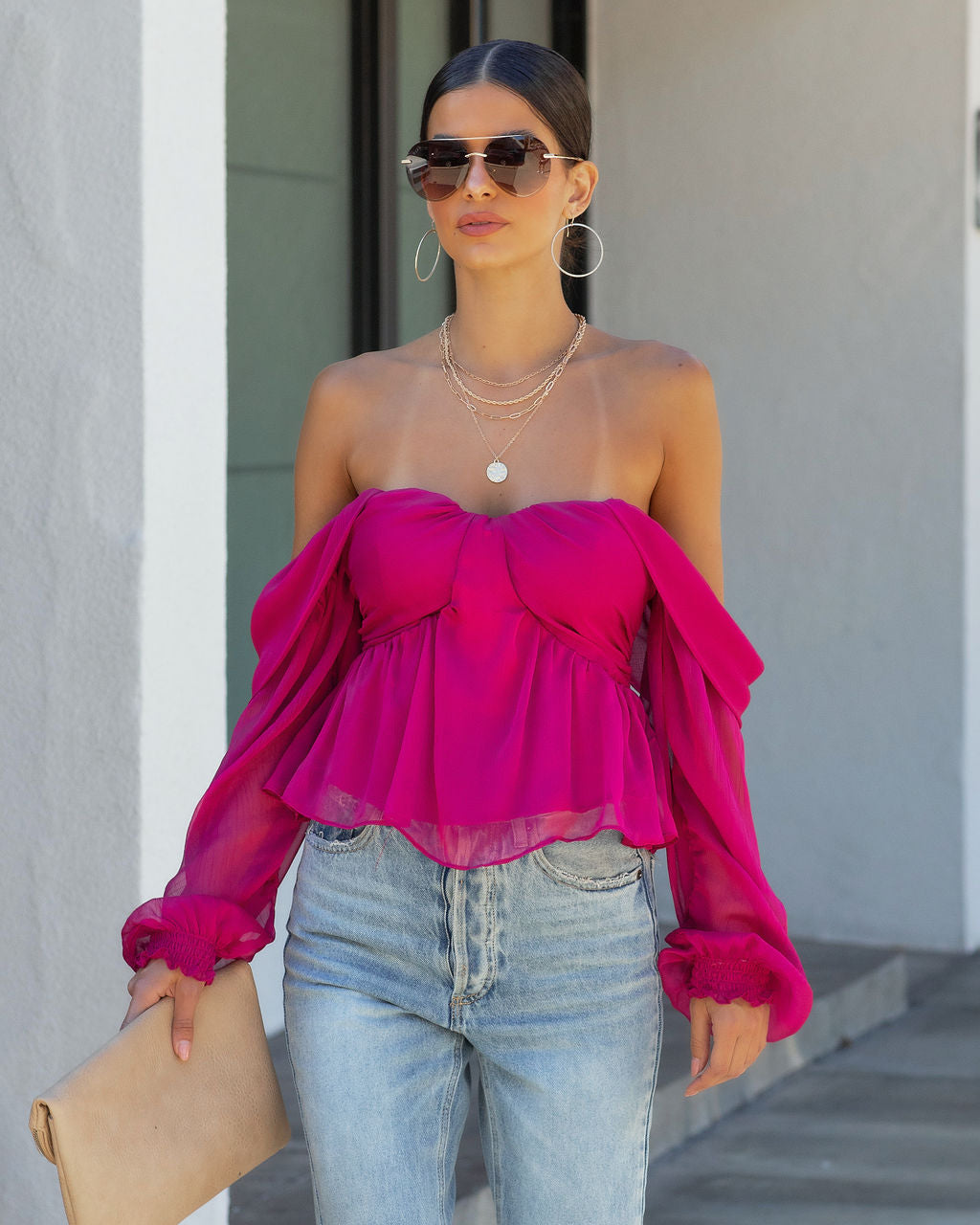 Mystical Times Off The Shoulder Crop Top - Berry - FINAL SALE - Se7enfashion