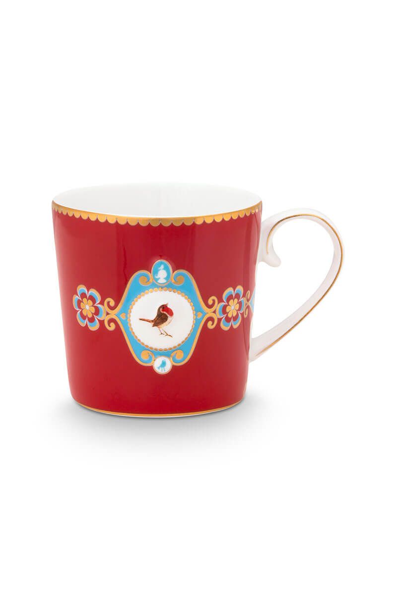 Mug Small Love Birds Medallion Red