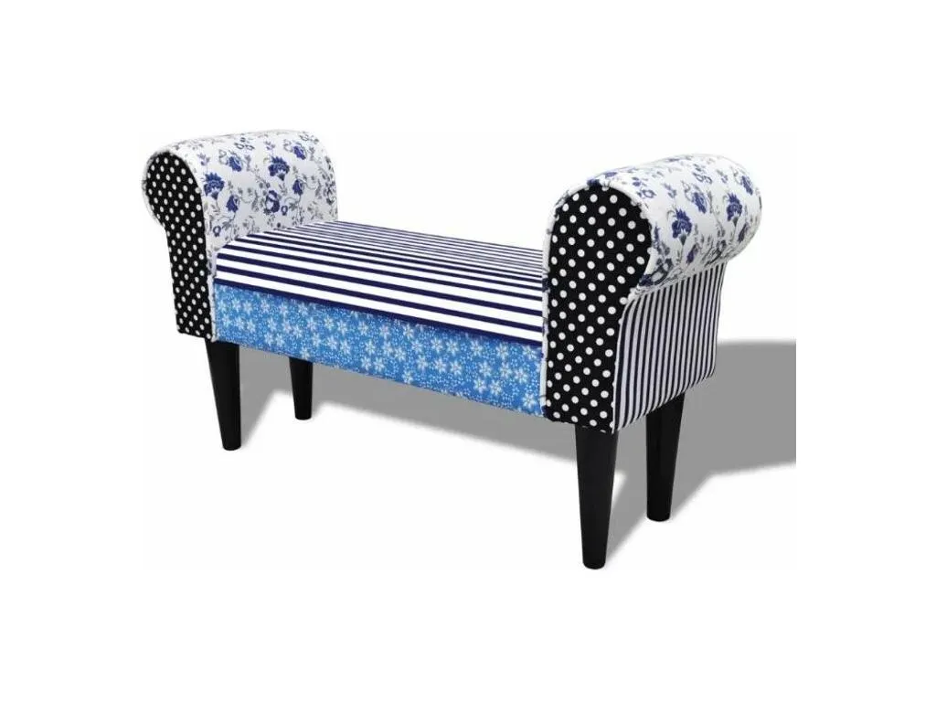 Banco patchwork azul multicolor Nidovia diseño vibrante vzb3485617