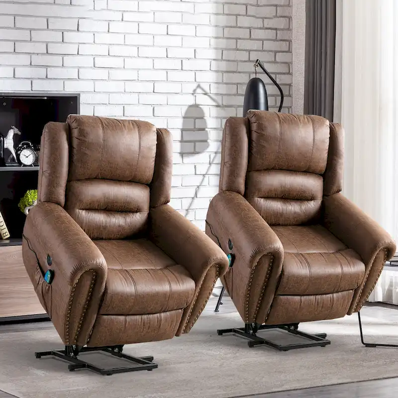 Comfortable Power Lift Recliner Chair with Breathable Fabric, Massage, Heat, and USB Charging Port
