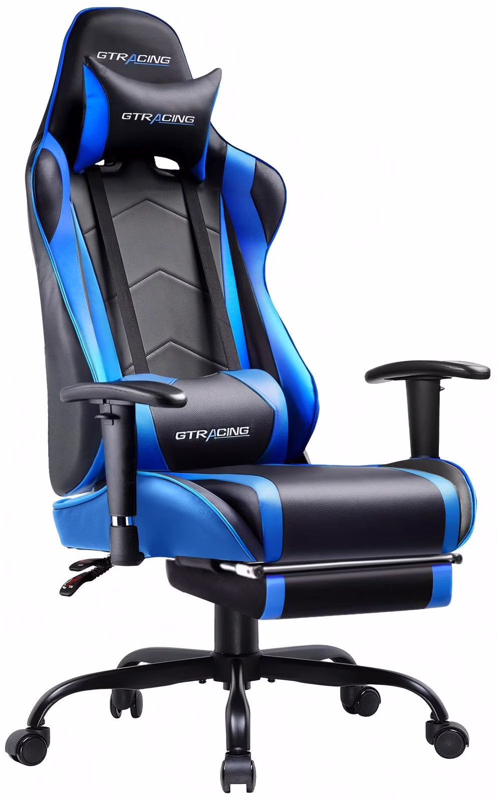 GTRACING Gaming Chair, Ergonomic Office Desk Chair with Lumbar Support, PU Leather, Footrest & Adjustable Headrest, Red - Image 15