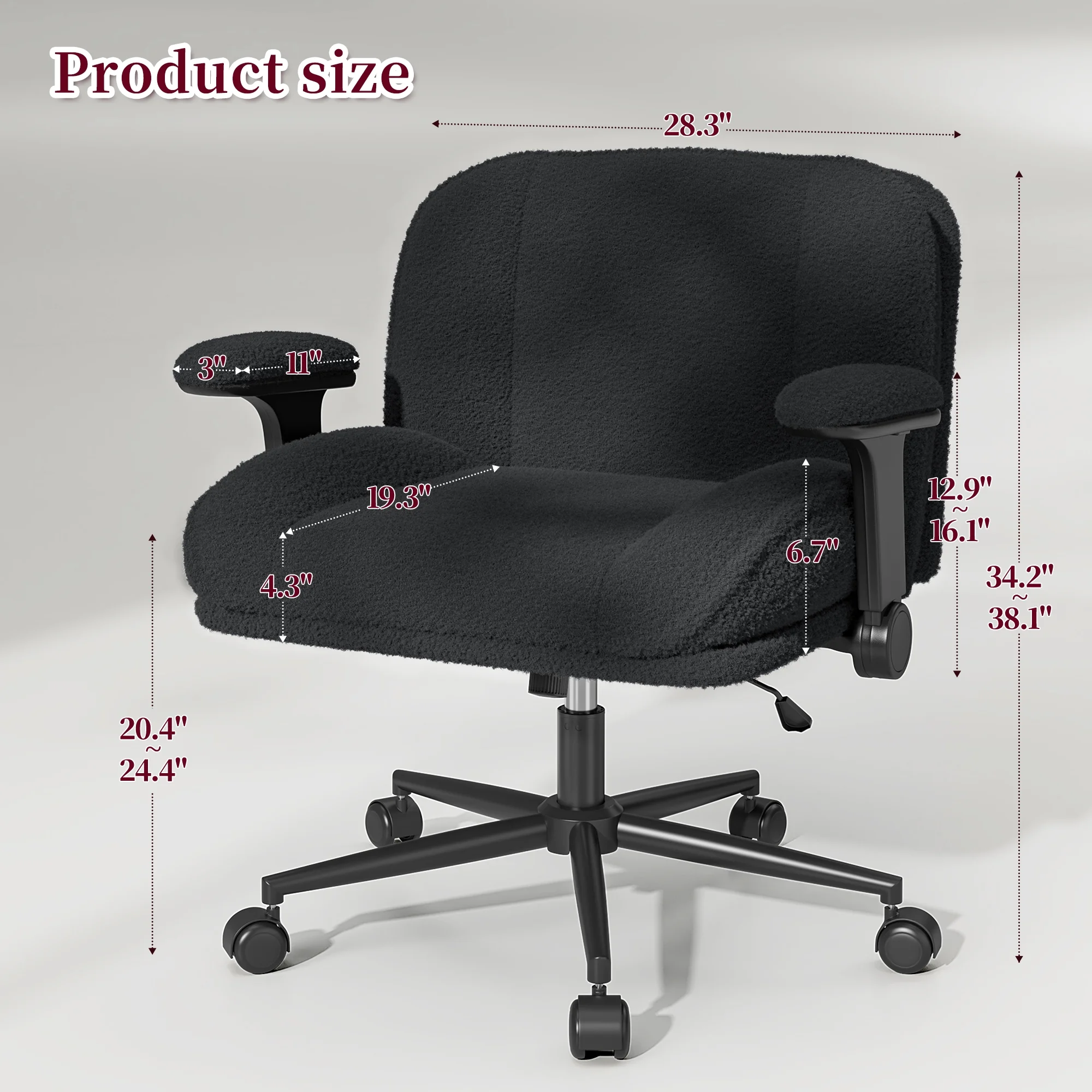 Romorgniz Criss Cross Chair with Adjustable Arms & Lumbar Support Office Chair with Reclining Back, Thick Cushion & Wheels for Office, Gaming, Reading, Vanity, Off-White - Image 21