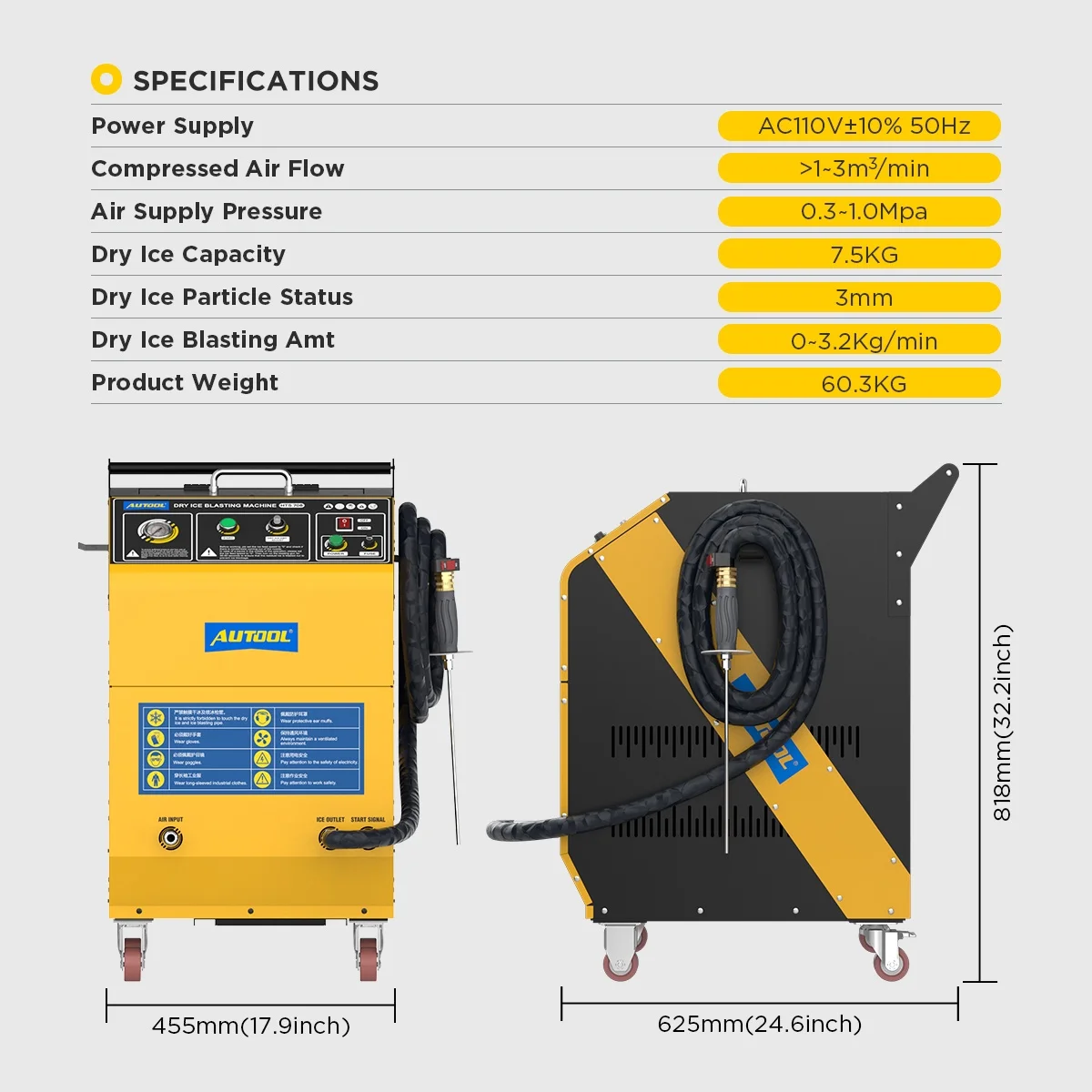 AUTOOL Automotive Dry Ice Cleaning Machine Car Engine Throttle Carbon Deposit Cleaner Exhaust Pipe Pressure Washer 110V/220V Dry Ice Blasting Clean Machine for All Cars, HTS705 - Image 14