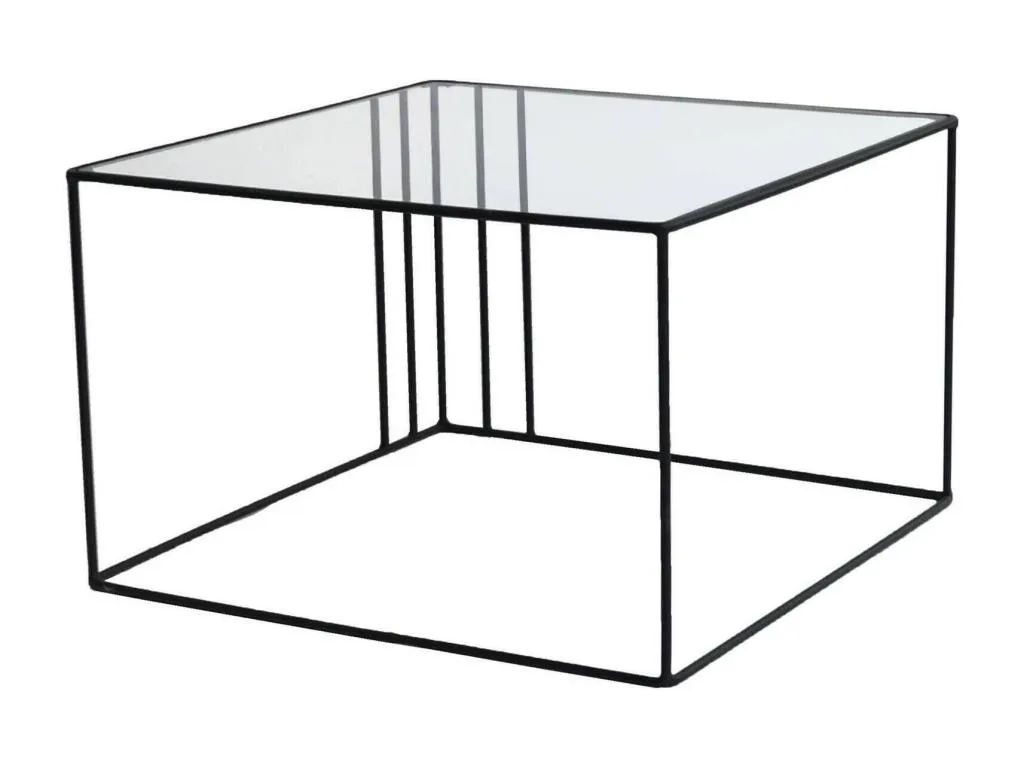 Mesa de café Boverdeco Mesa de centro baja Revistero para sofá Estante de la sala de estar 55x55h36 cm Negro